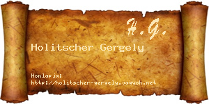 Holitscher Gergely névjegykártya